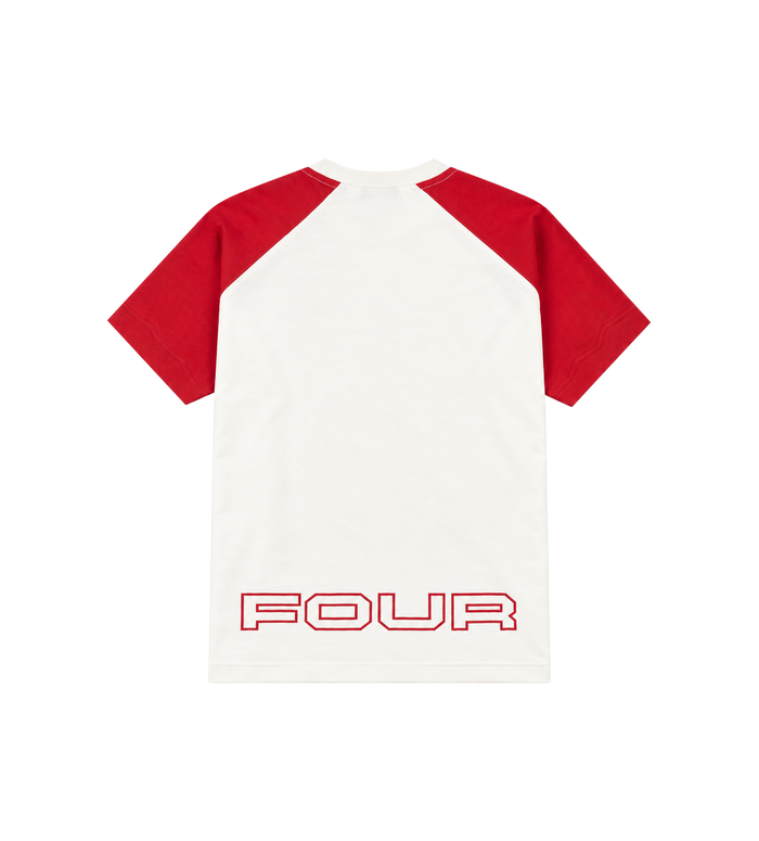 Bold Raglan T-shirt Cannoli Crème/ Savy Red