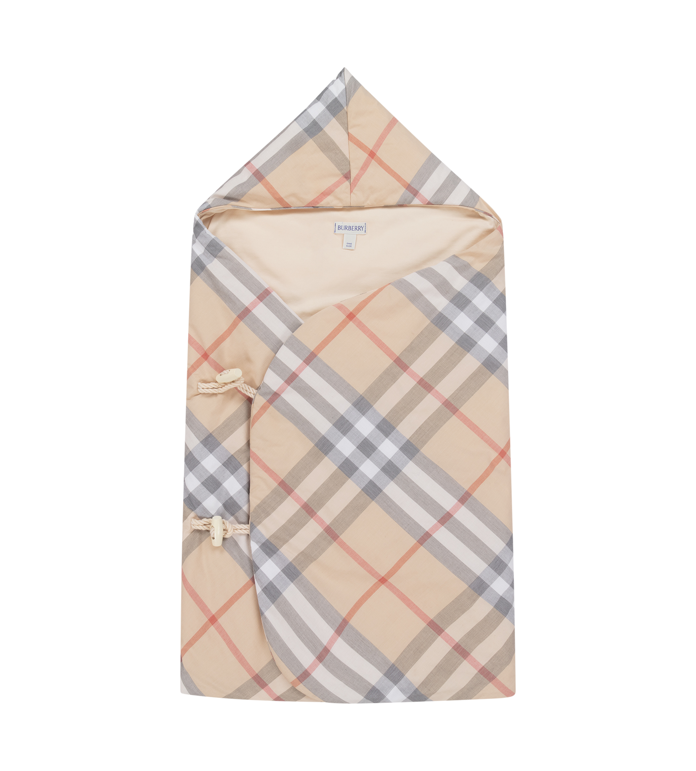 Check Cotton Baby Nest Pale Stone