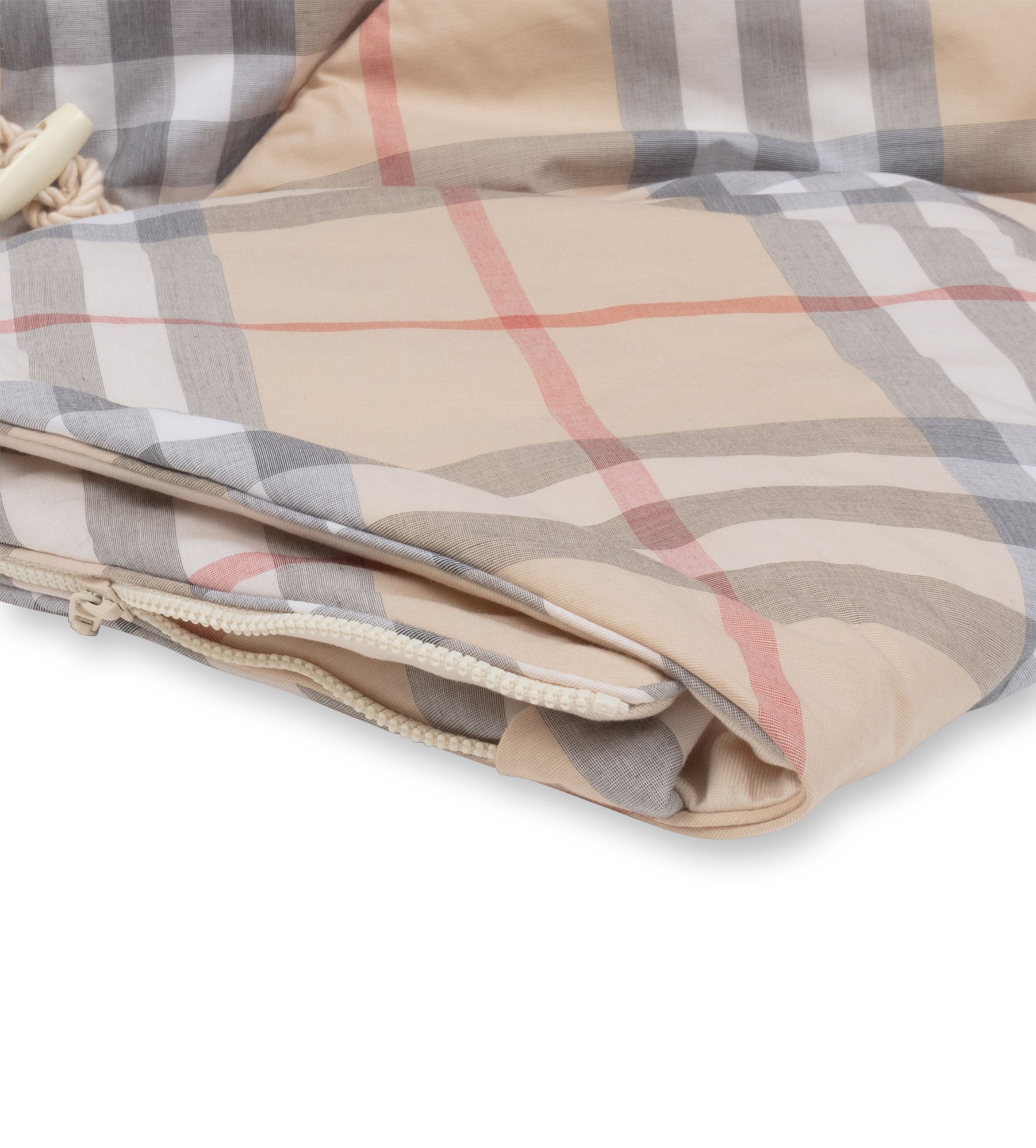Check Cotton Baby Nest Pale Stone