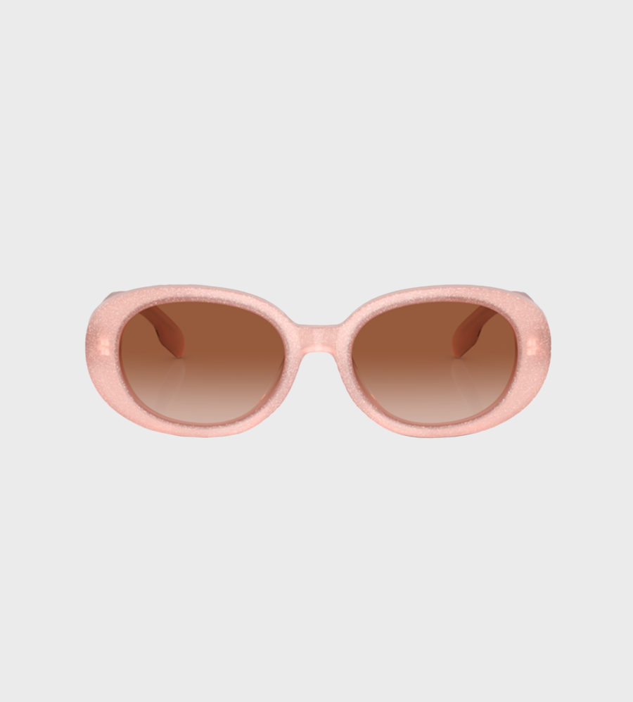 Oval Frame Sunglasses Glitter Pink