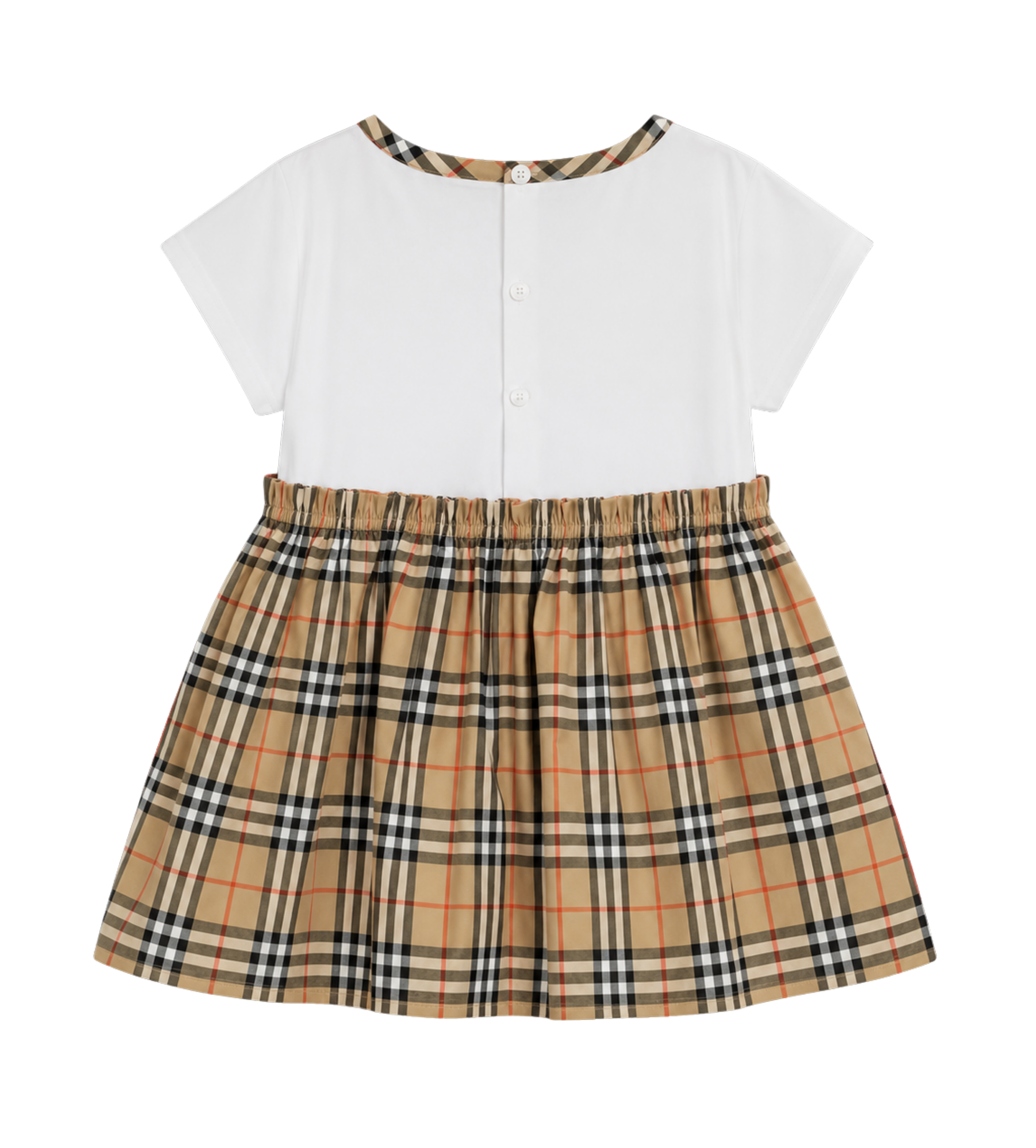 Geruite Jurk Wit & Beige (Baby)
