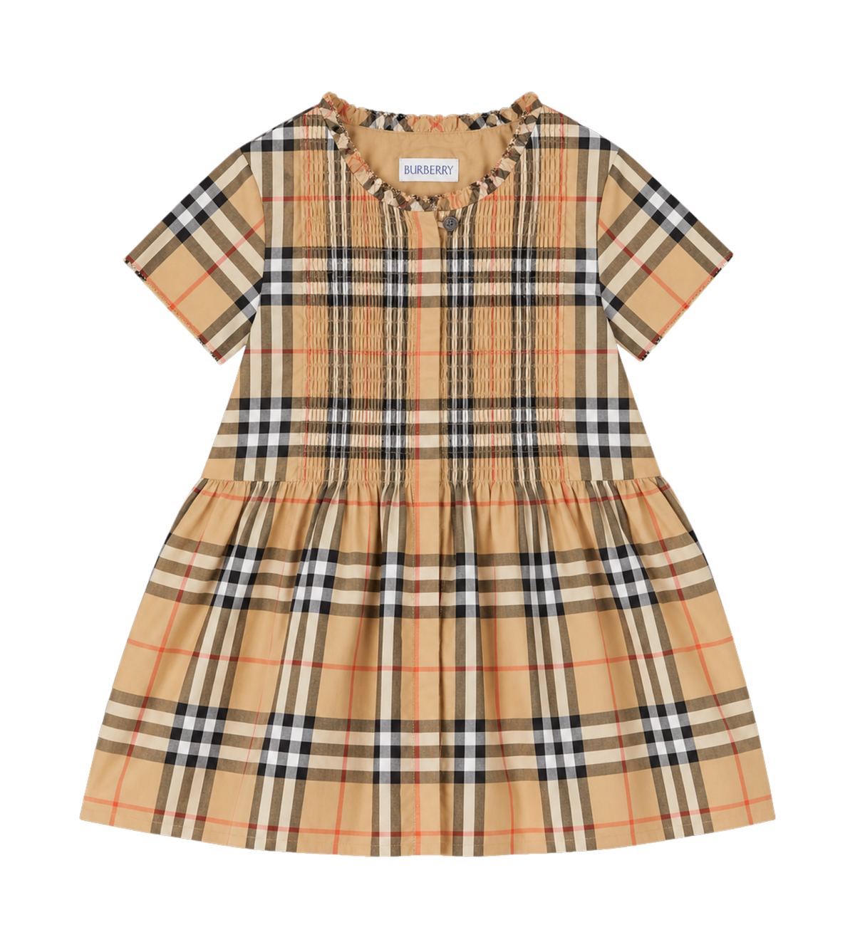 Kids Rose Geruite Katoenen Jurk