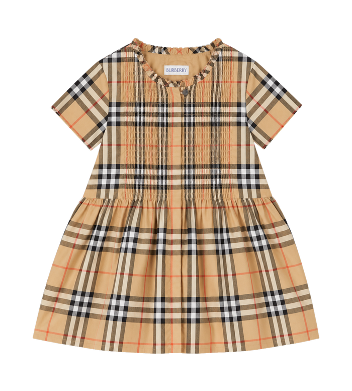 Kids Rose Check Cotton Dress