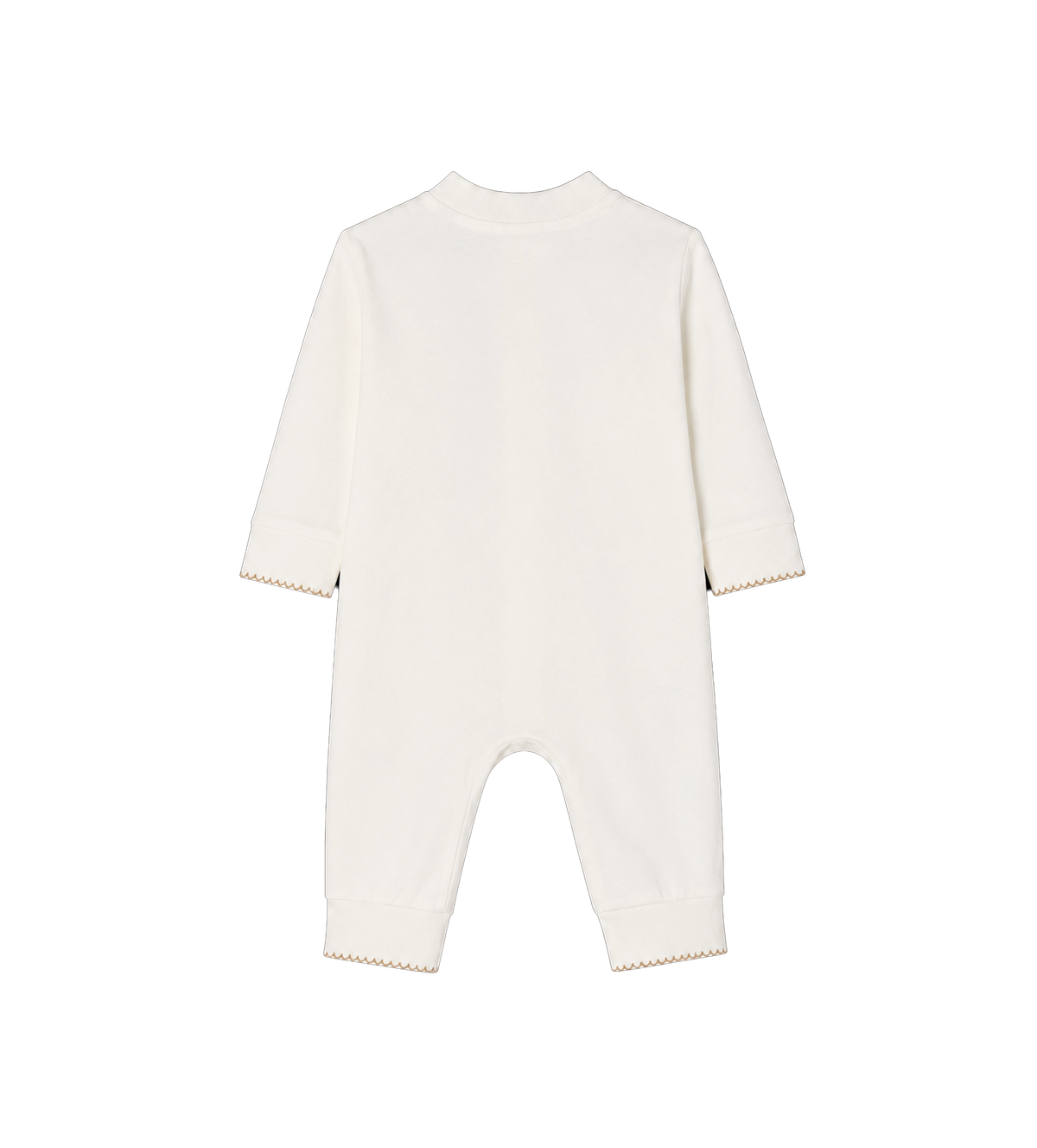 Baby Knight Stamp Cotton Jumpsuit Chalk White