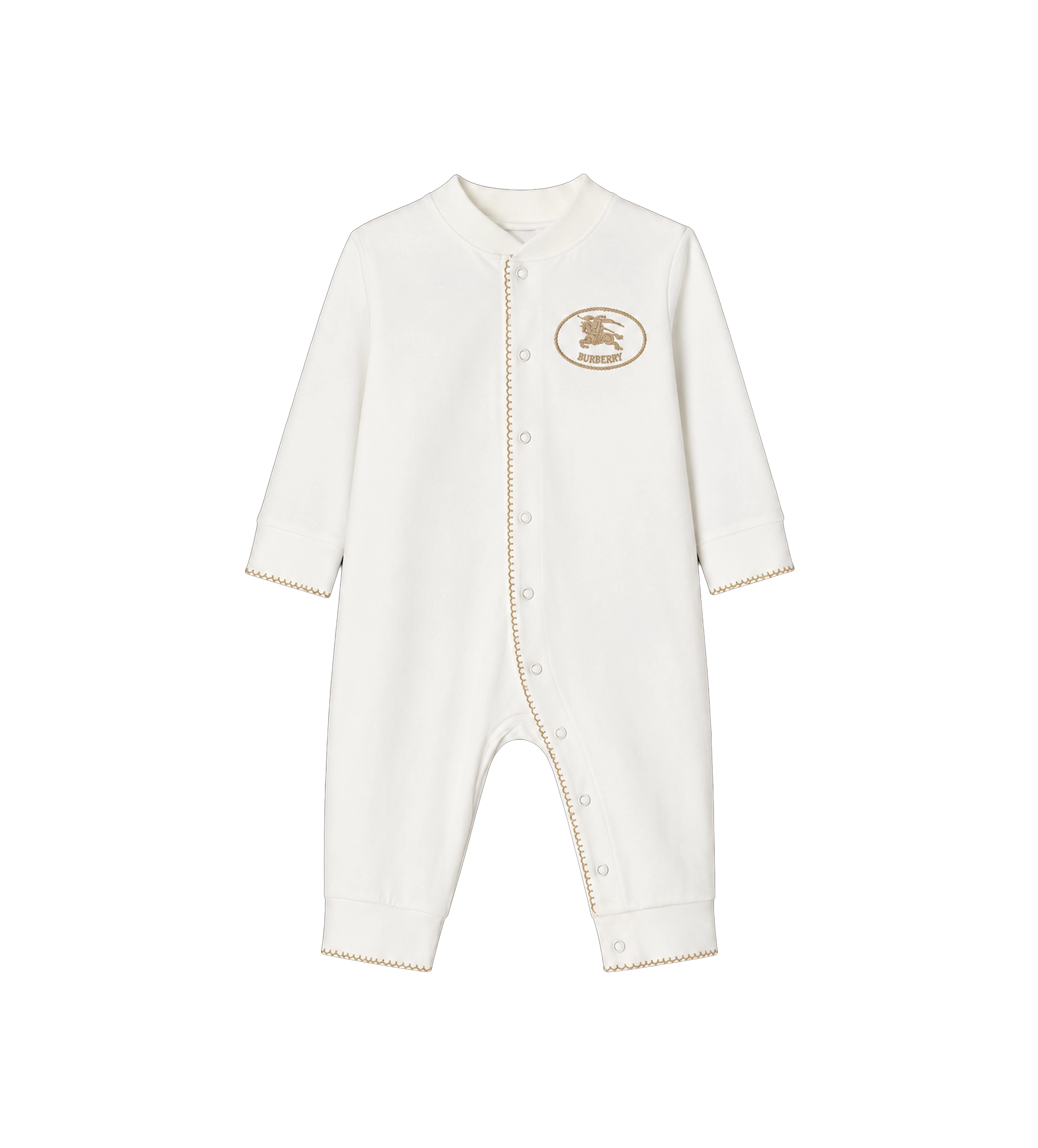 Baby Knight Stamp Katoenen Jumpsuit Krijtwit