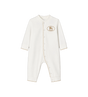 Baby Knight Stamp Cotton Jumpsuit Chalk White