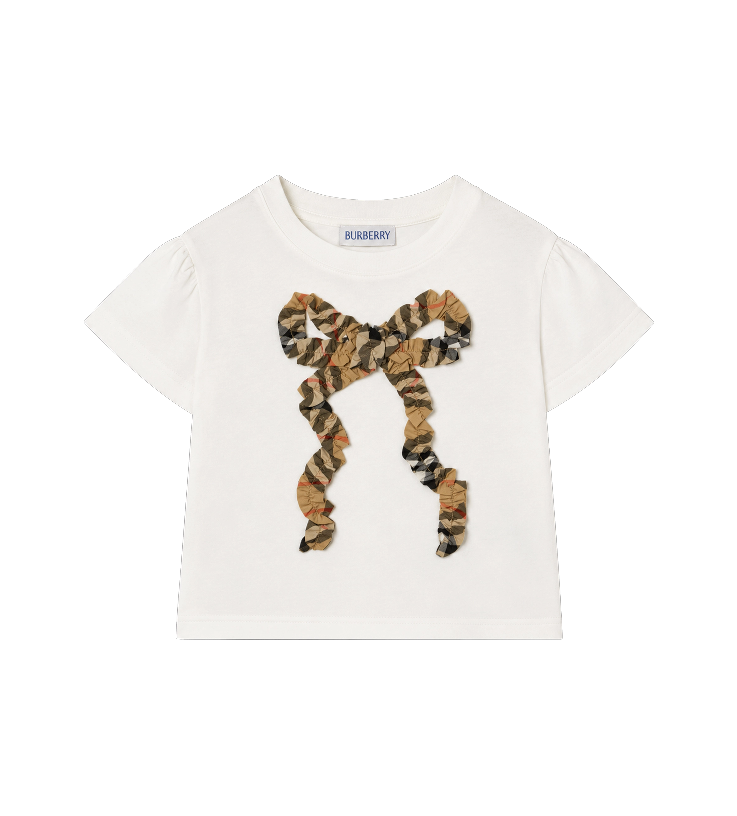 Baby Katoenen T-shirt met geruite strik