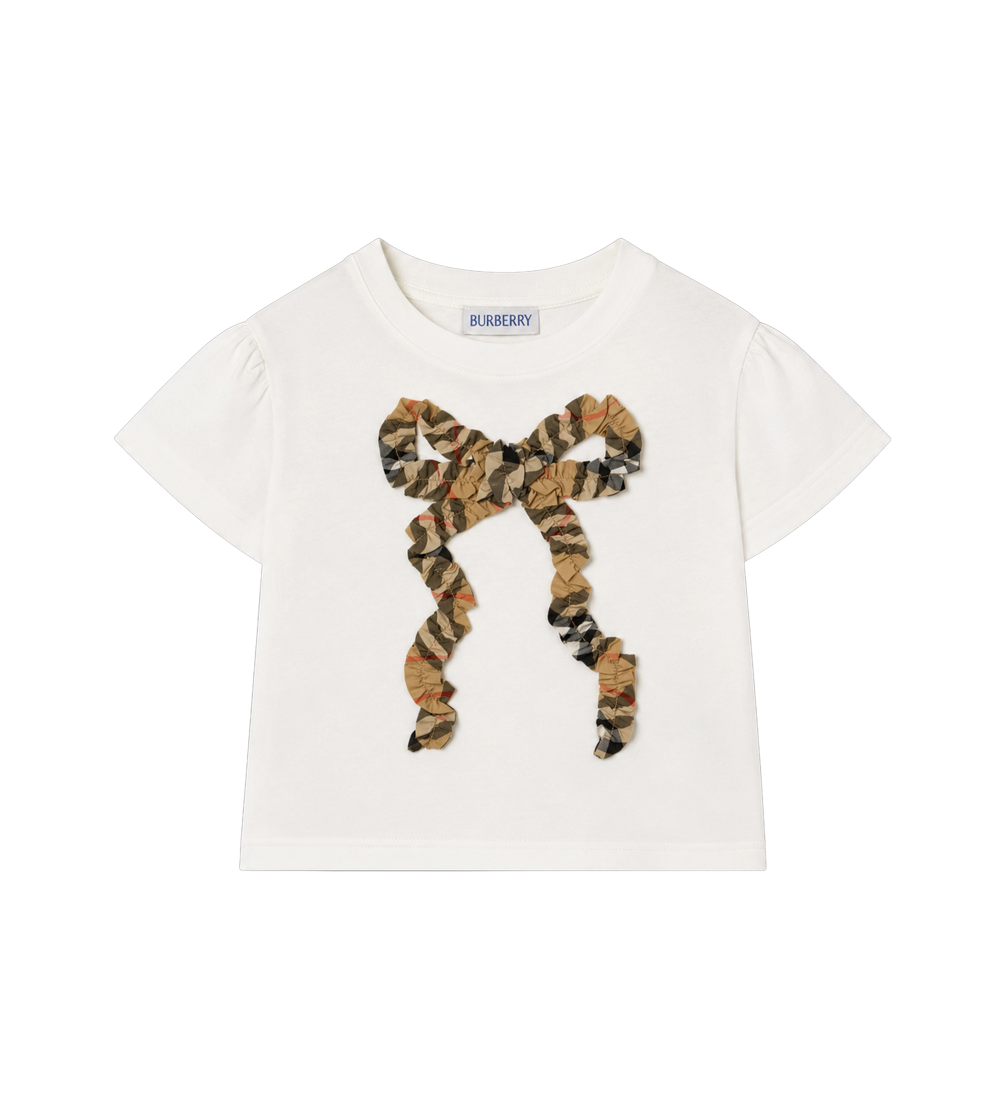 Baby Katoenen T-shirt met geruite strik