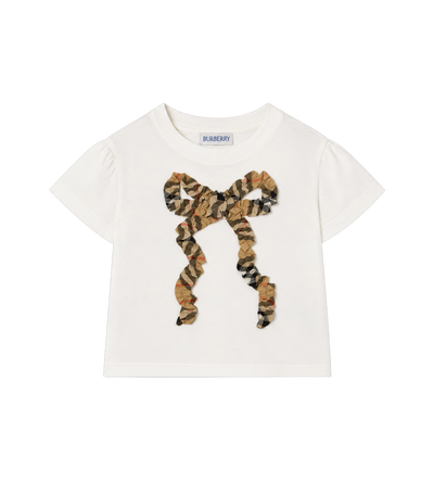 Baby Katoenen T-shirt met geruite strik