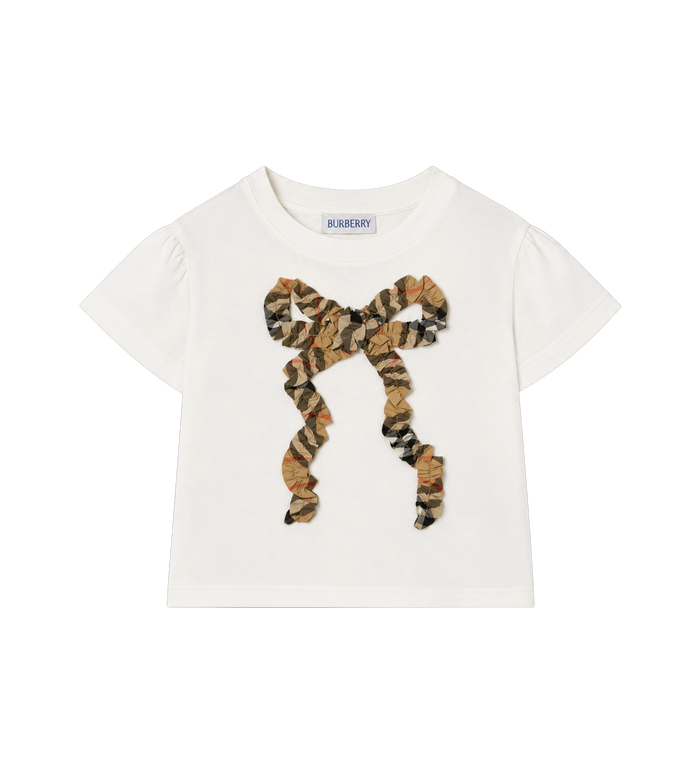 Baby Check Bow Cotton T-shirt