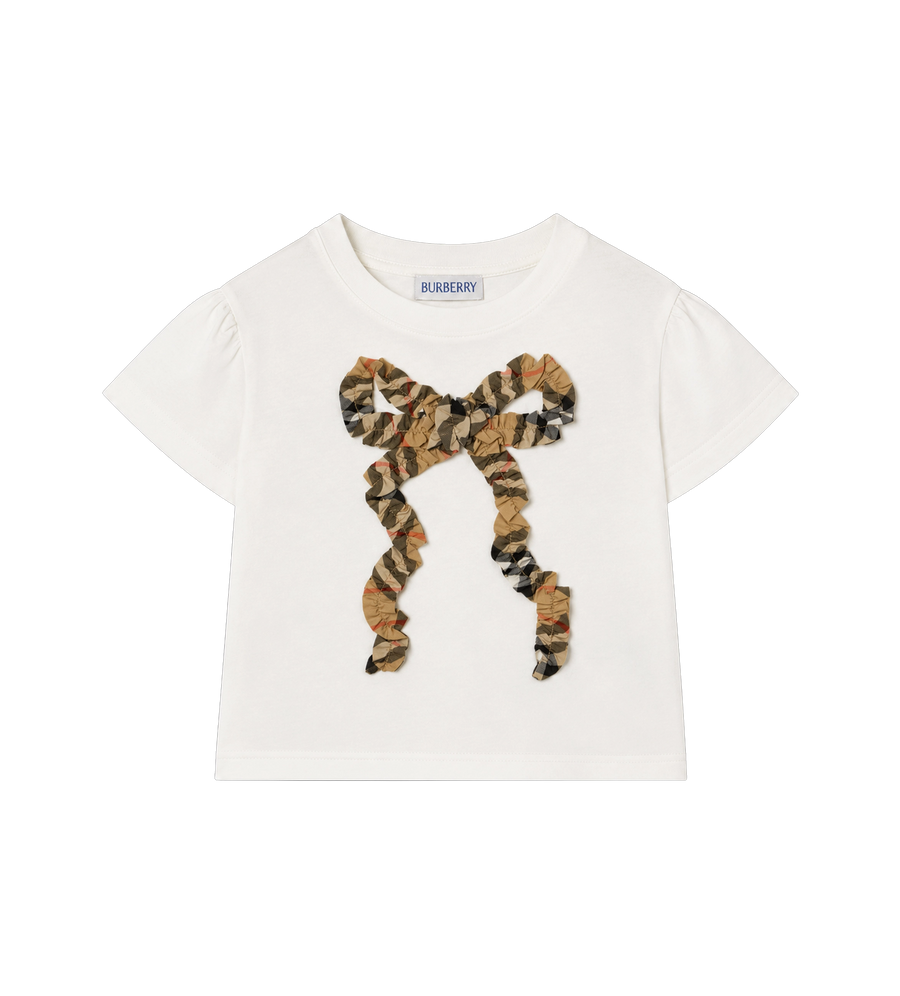 Baby Katoenen T-shirt met geruite strik
