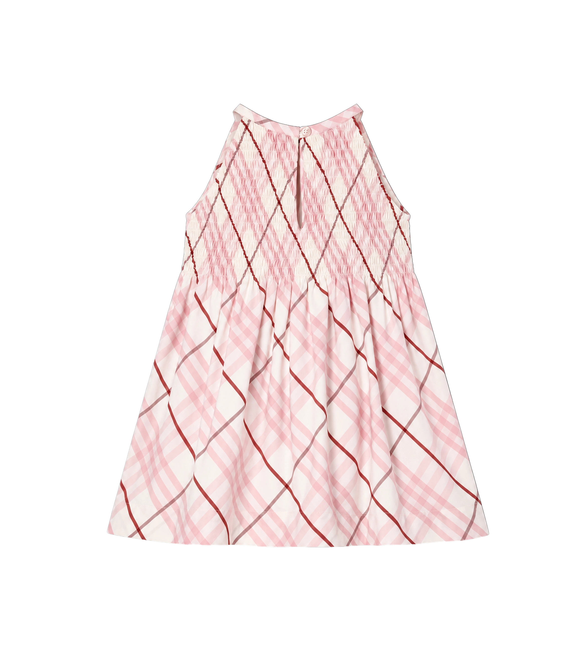 Baby Check Cotton Dress  Floral Pink