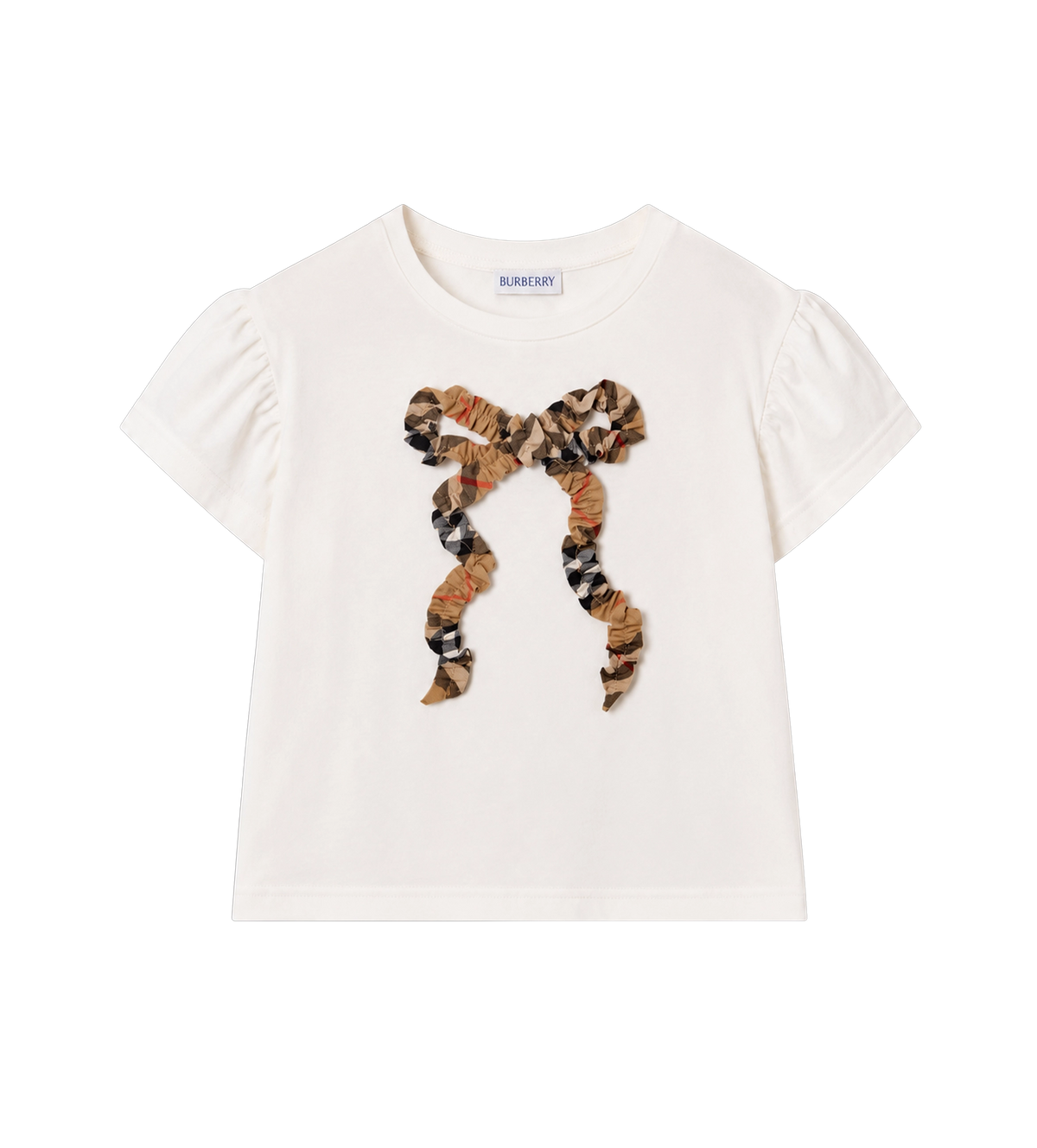 Kids Katoenen T-shirt met geruite strik