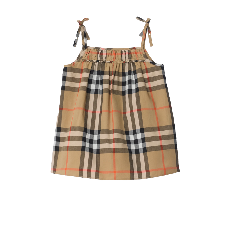 Burberry Check Cotton Dress with Bloomers in Sand beige (Baby)