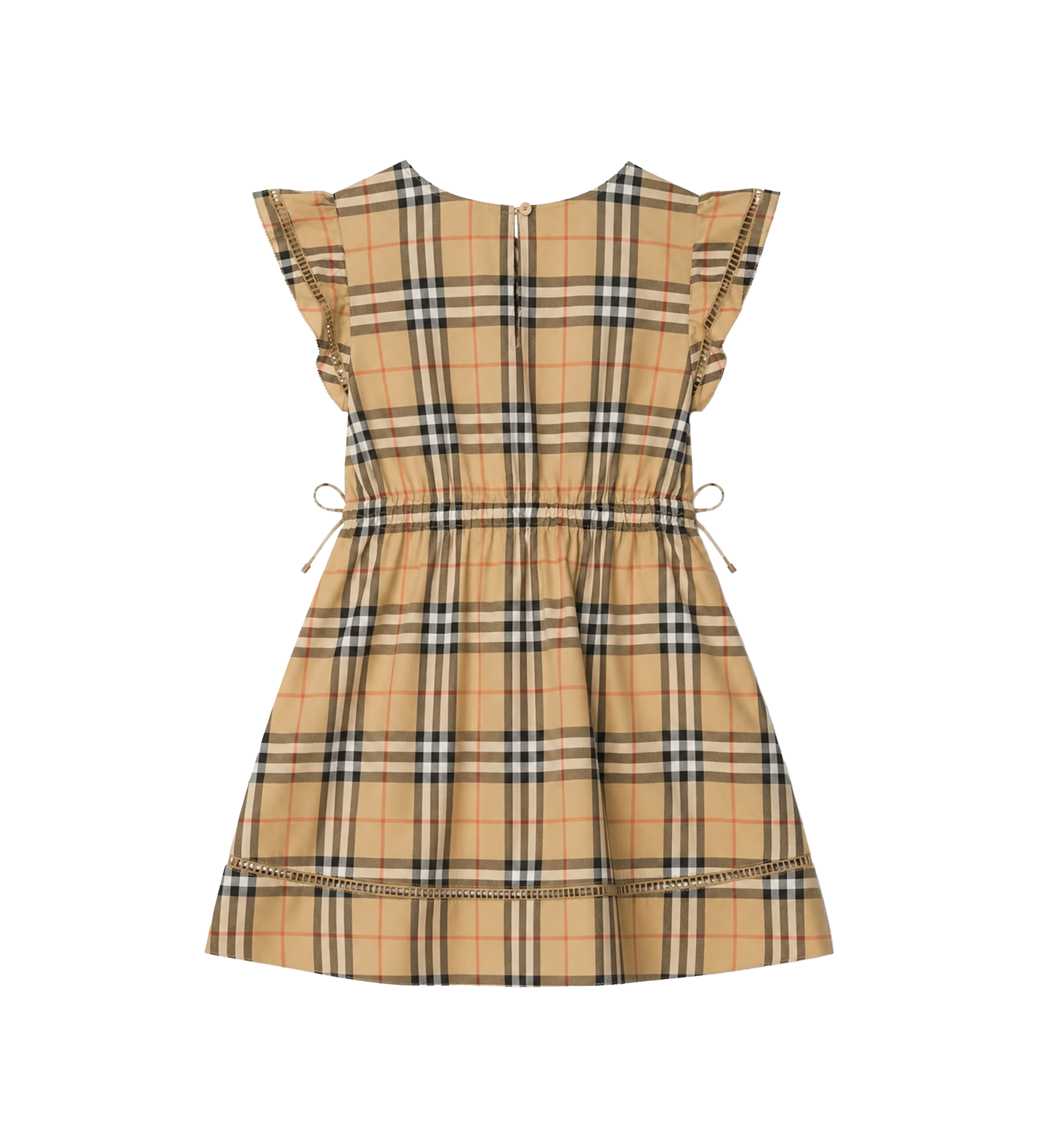Burberry Check Cotton Dress in Sand Beige