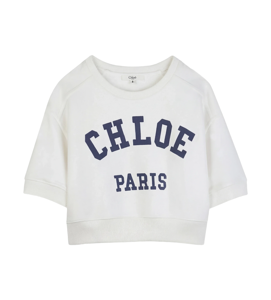 Chloé Kids Logo Sweatshirt in White
