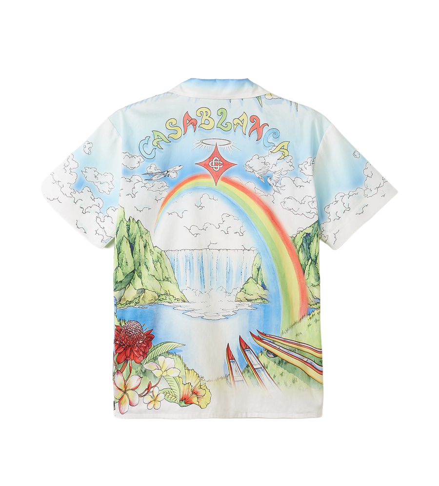 Casablanca Aloha Watercolour Rainbow Bowling Shirt in Multicolour