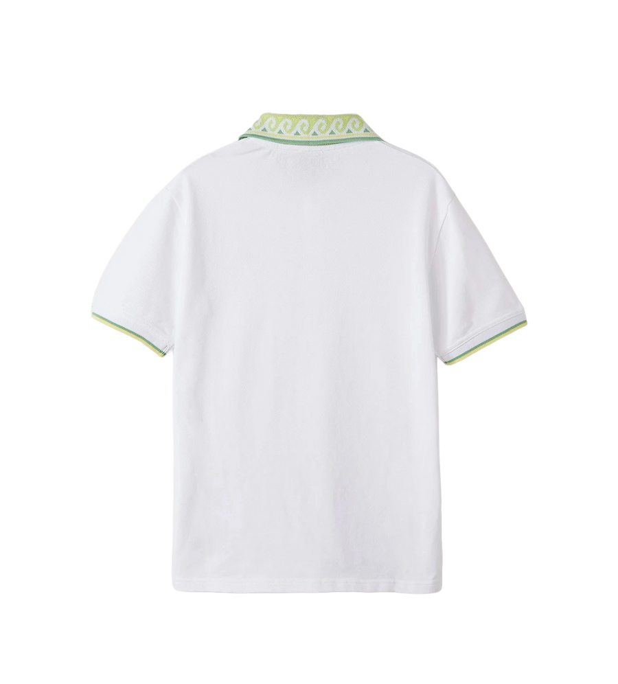 Casablanca Kids Polo Shirt with Logo Patch in White