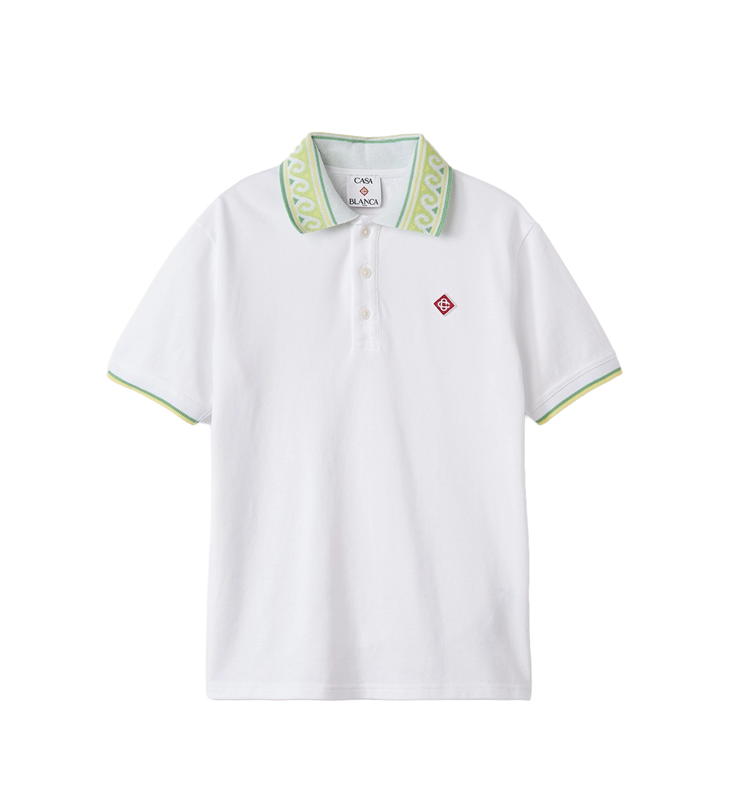 Casablanca Kids Polo Shirt with Logo Patch in White