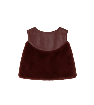 Baby Faux Fur Panelled Gilet Red
