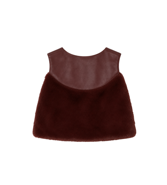 Baby Faux Fur Panelled Gilet Red