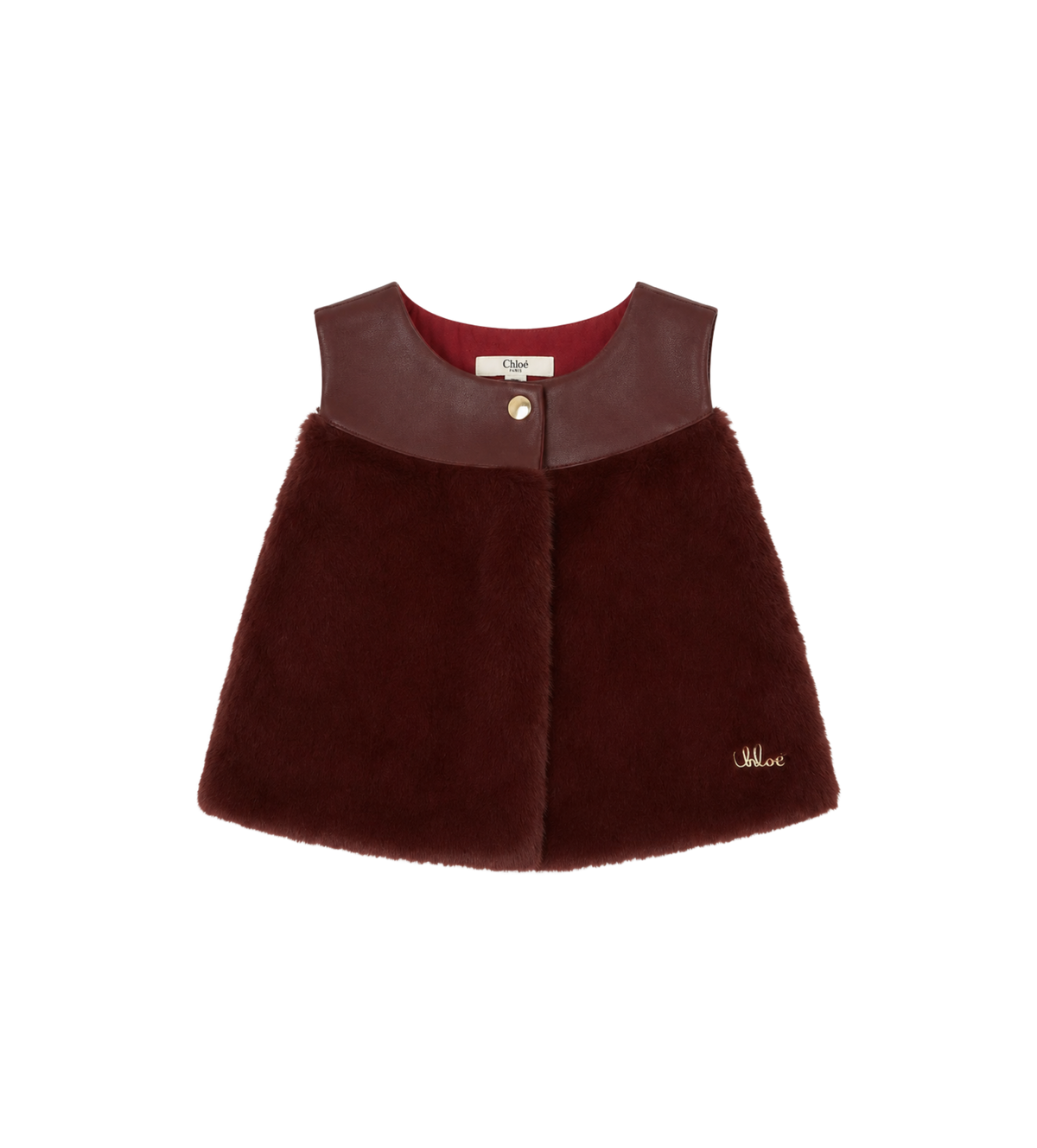 Baby Faux Fur Panelled Gilet Red