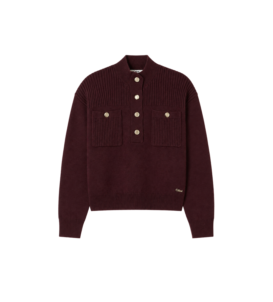 Kids Cotton & Cashmere Blend Sweater Burgundy