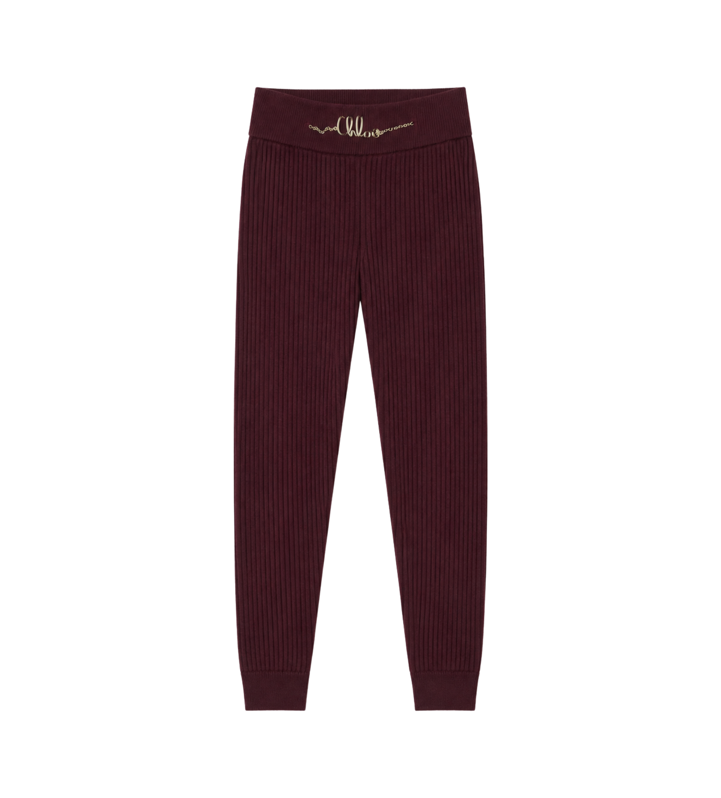 Kids Cotton & Cashmere Blend Pants Burgundy