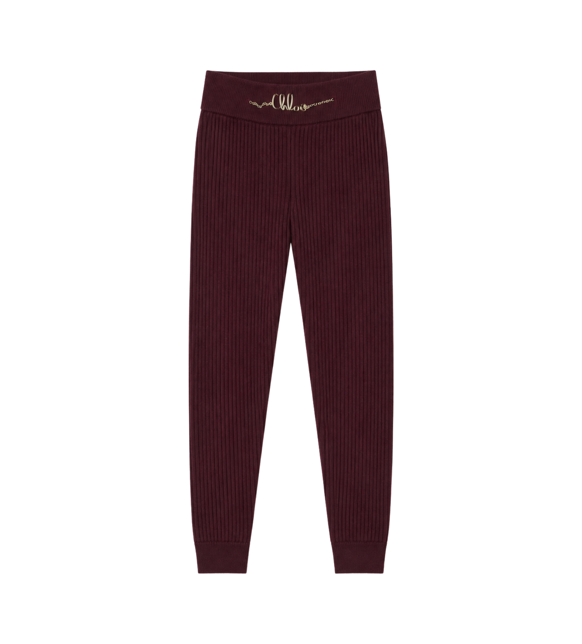 Kids Cotton & Cashmere Blend Pants Burgundy