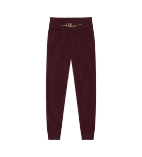 Kids Cotton & Cashmere Blend Pants Burgundy
