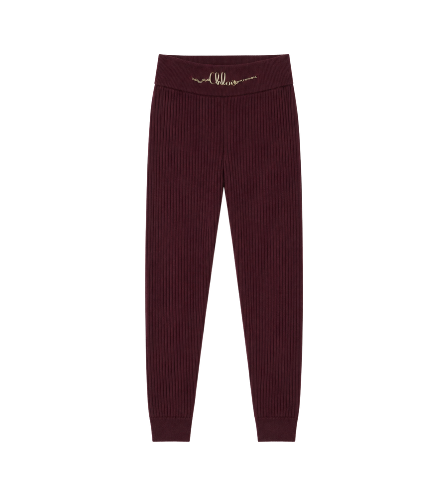 Kids Cotton & Cashmere Blend Pants Burgundy