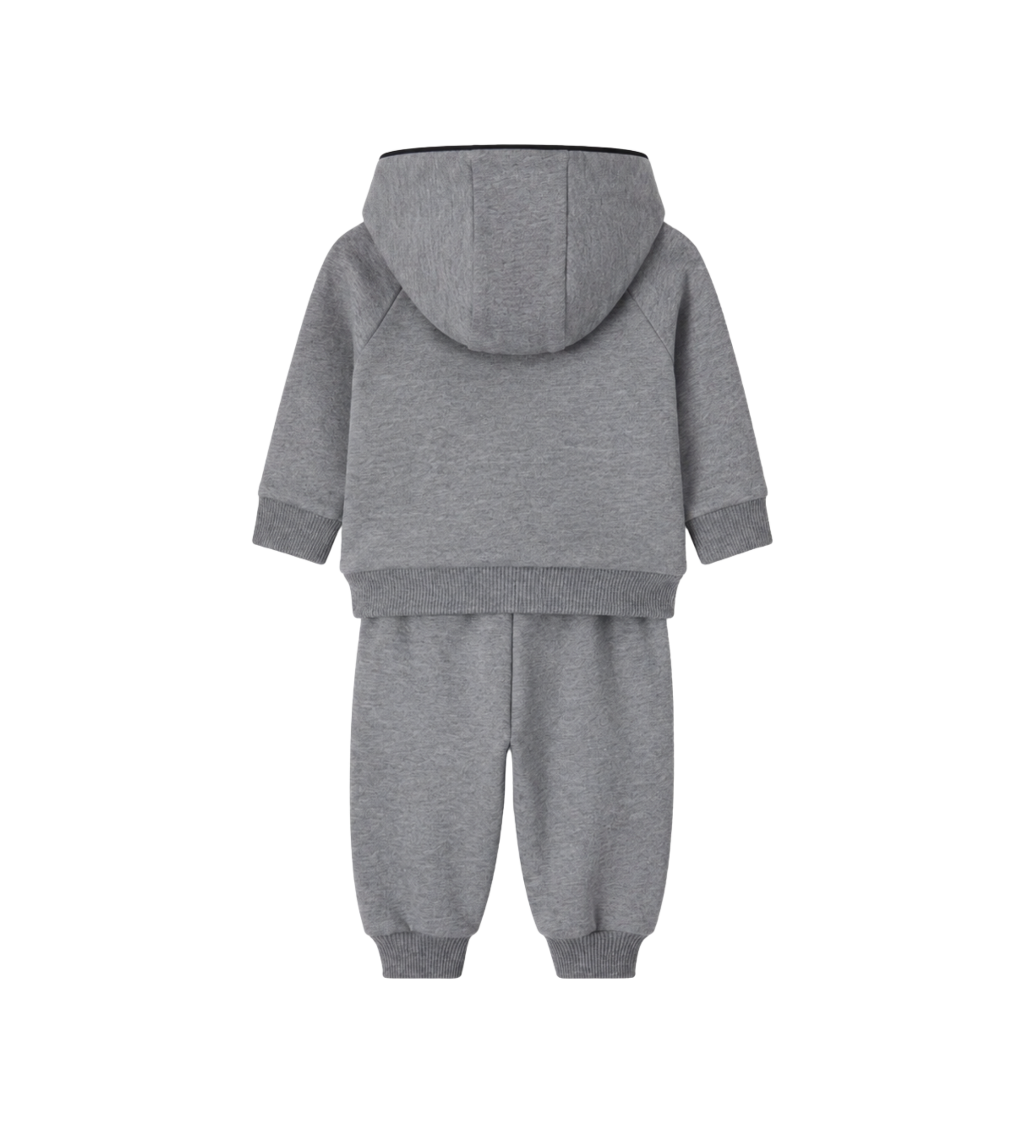 Baby Logo Cotton Hoodie & Sweatpants Set Grey