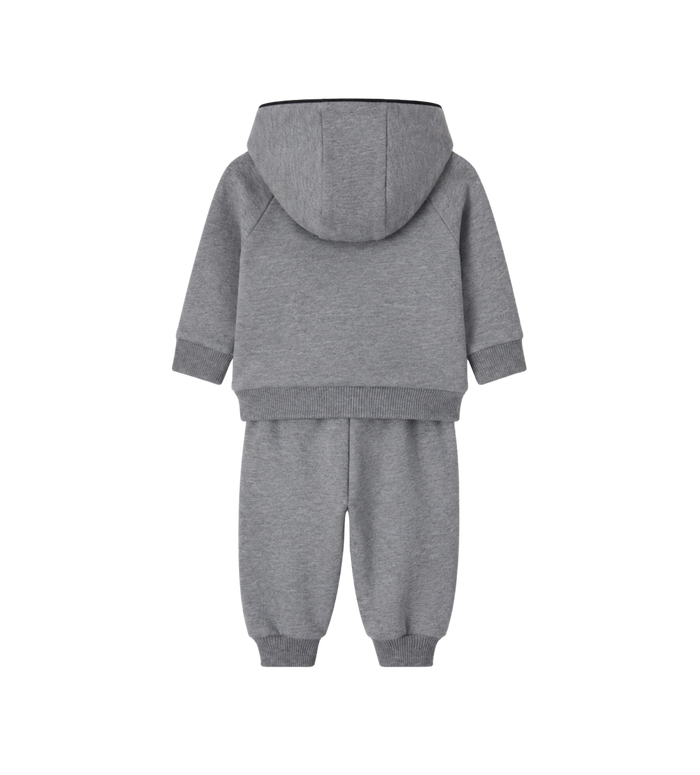 Baby Logo Cotton Hoodie & Sweatpants Set Grey
