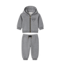 Baby Logo Cotton Hoodie & Sweatpants Set Grey