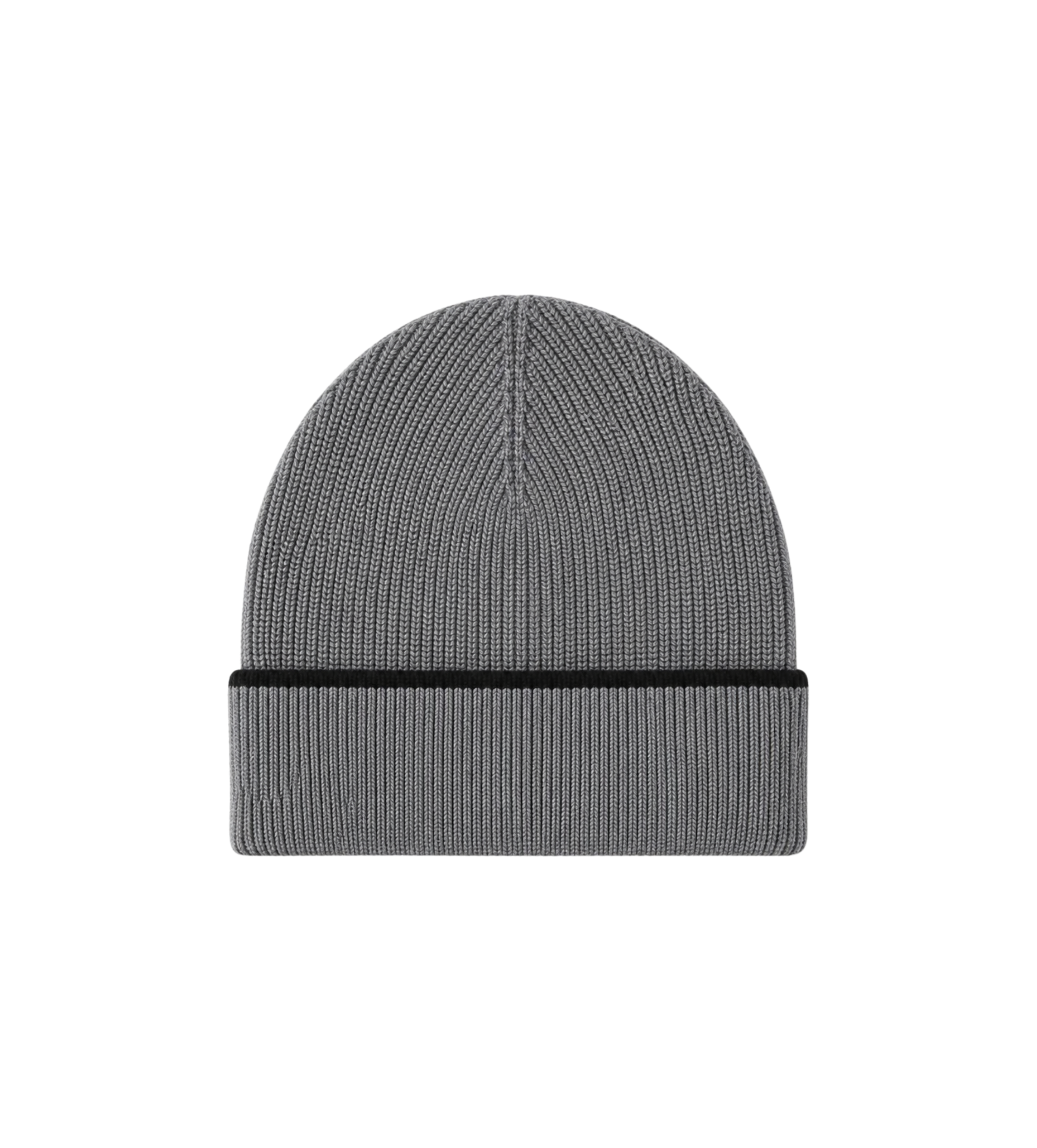 Kids Heart Motif Ribbed Knit Beanie Grey