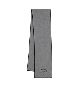 Kids Ribbed Heart Scarf Grey