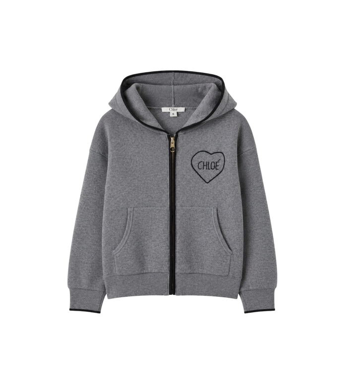 Kids Logo Wool Cardigan Grey