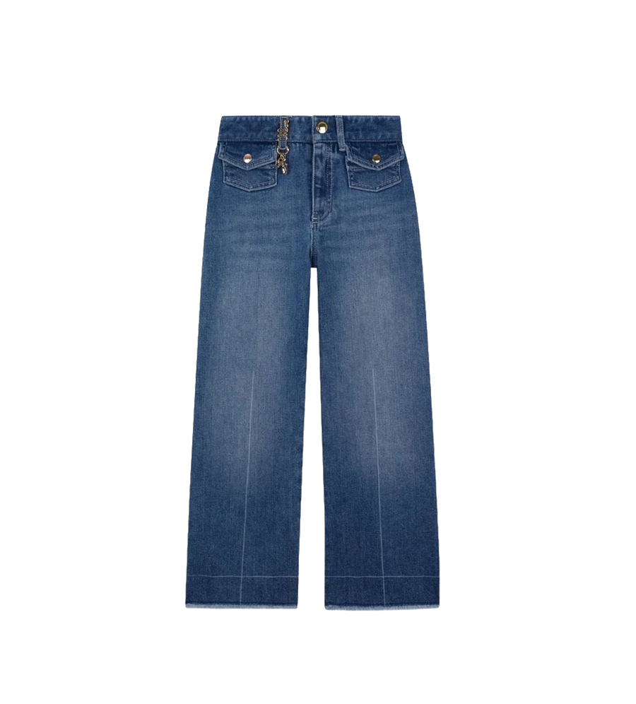 Chloé Jeans met logoplaquette voor kinderen in blauw