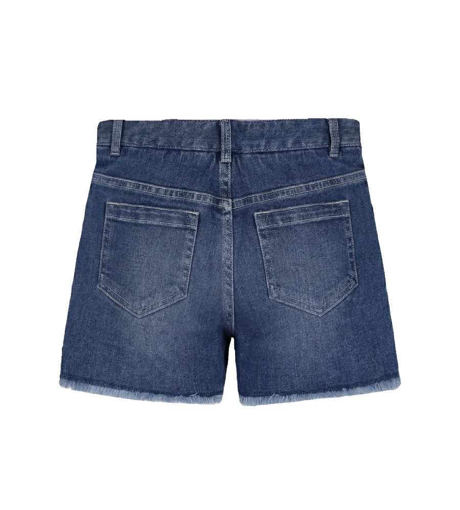 Chloé Kids Frayed Pocket Shorts in Blue