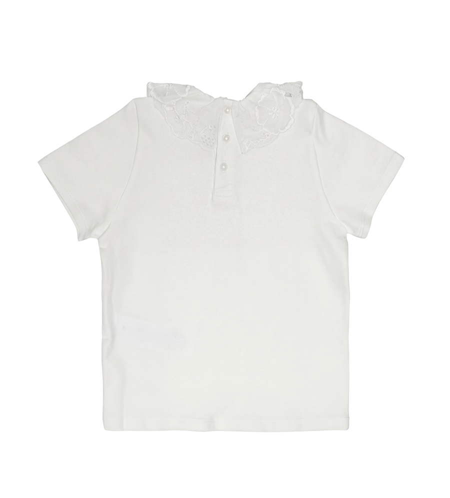 Chloé Kids Collared Top T-Shirt in White