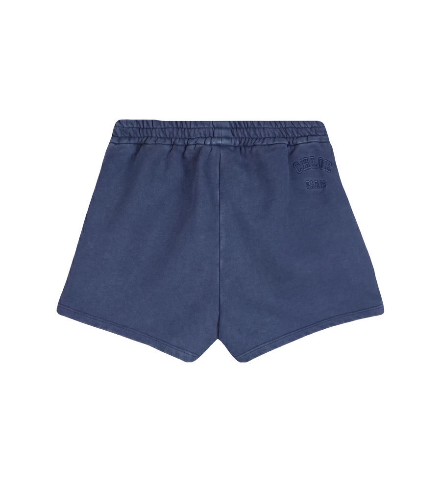 Chloé Kids Embroidered Drawstring Shorts in Navy