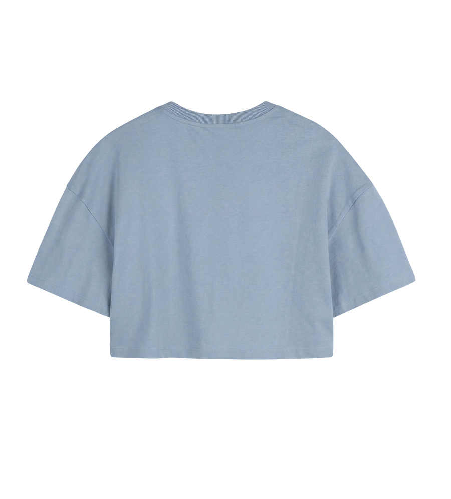 Chloé Kids Logo Print T-Shirt in Light Blue