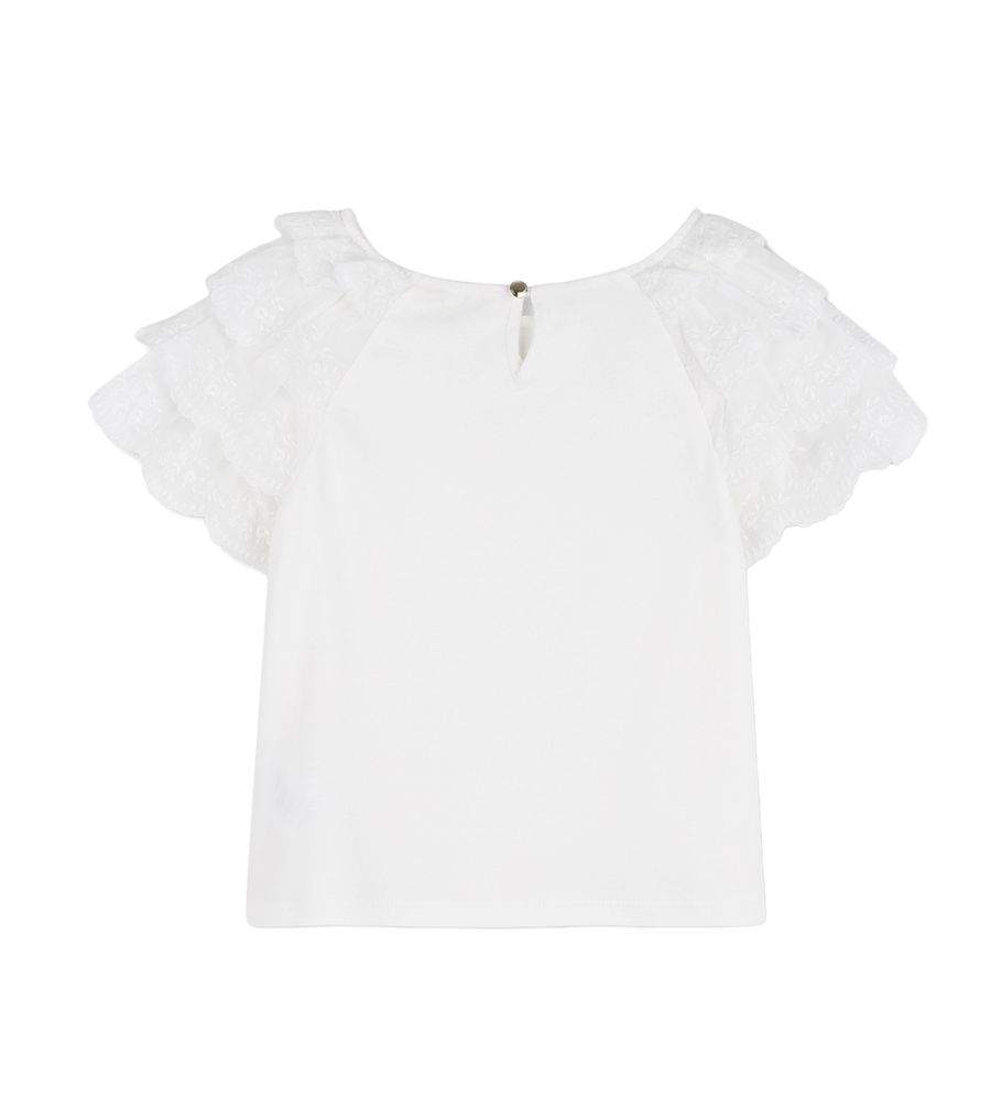 Chloé Top met geborduurde mouwen voor kinderen in wit