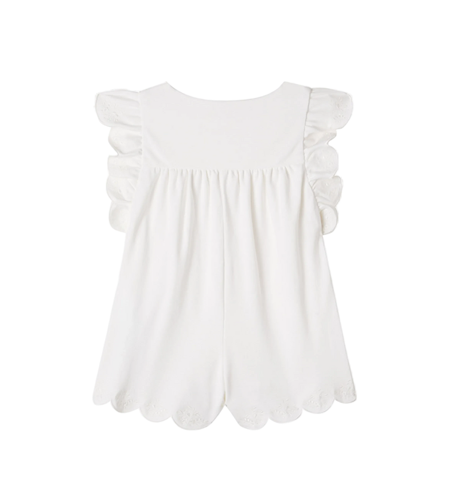 Chloé Kids Baby Cotton Playsuit in White
