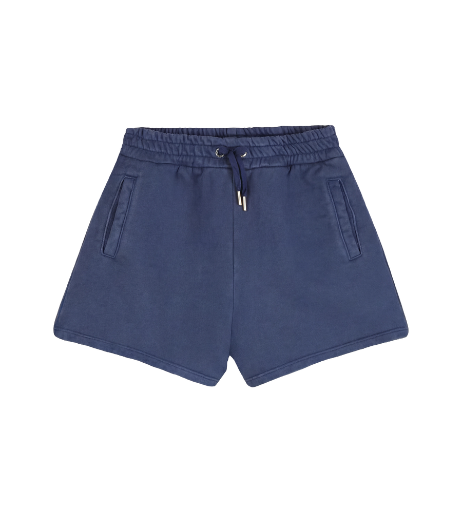 Chloé Kids Embroidered Drawstring Shorts in Navy