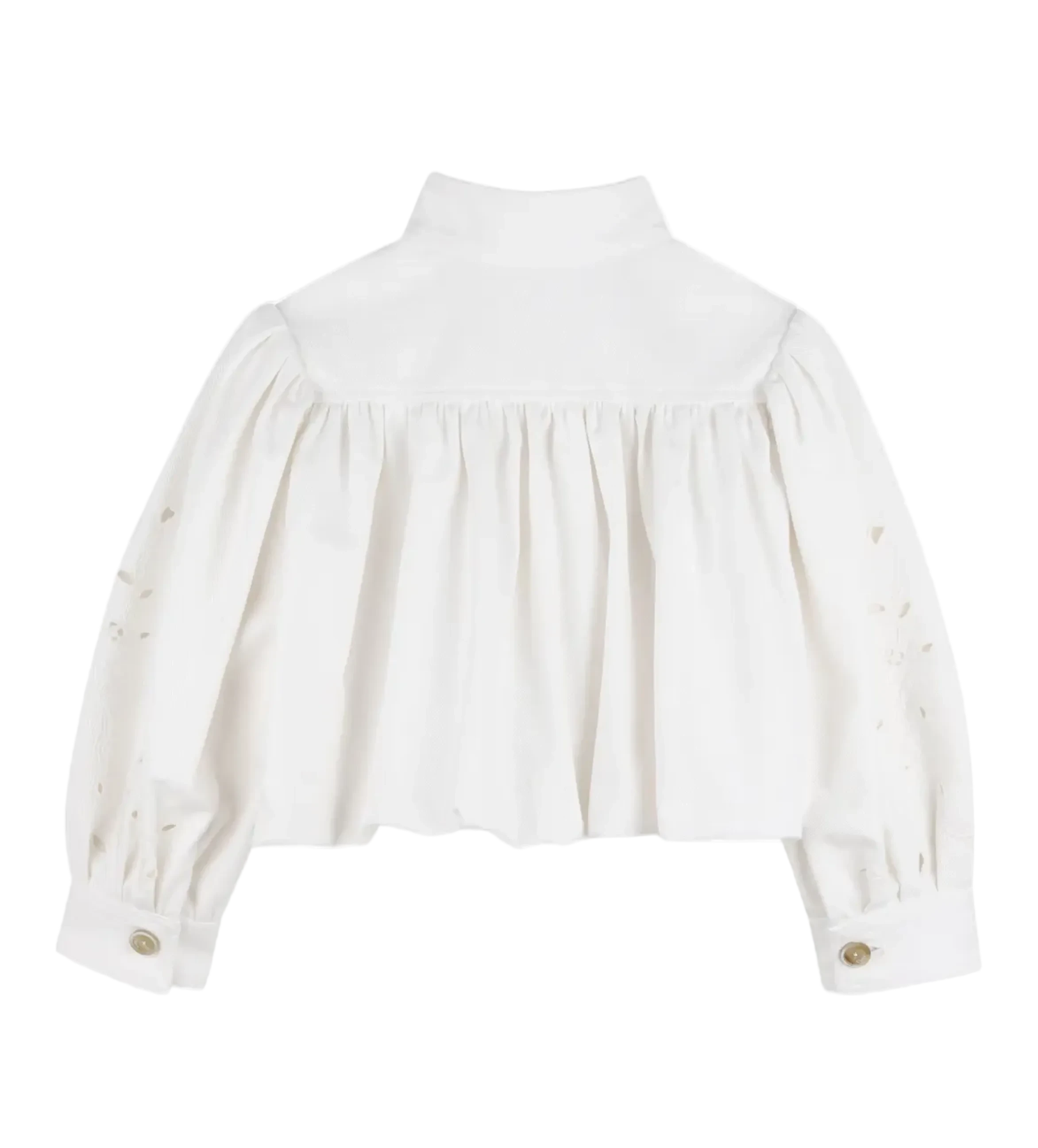 Chloé Kids Broderie Anglaise Cotton Jacket in White