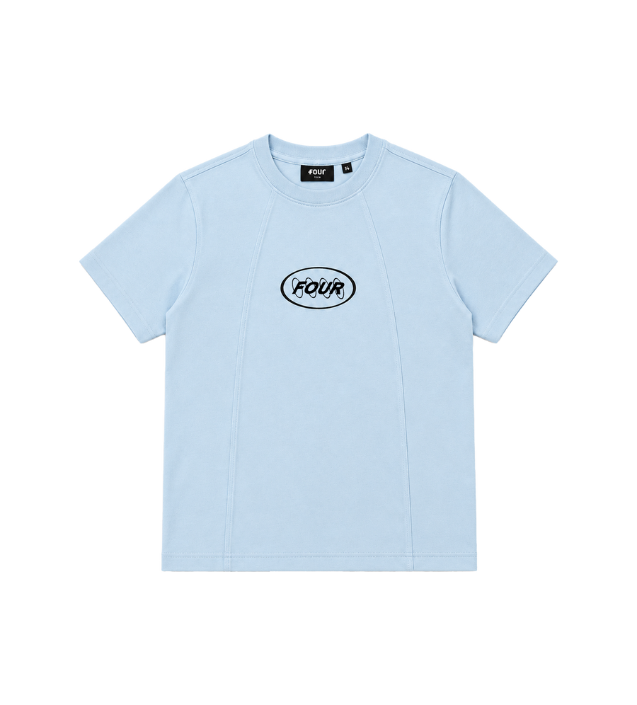 Contained Circles T-shirt Lichtblauw
