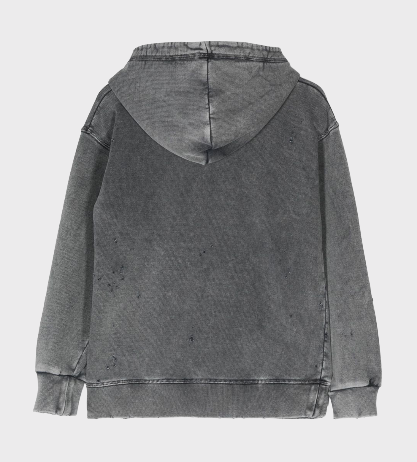 Distressed-Finish Hoodie Grey