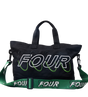 Circles Embroidery Shopper Emerald Green