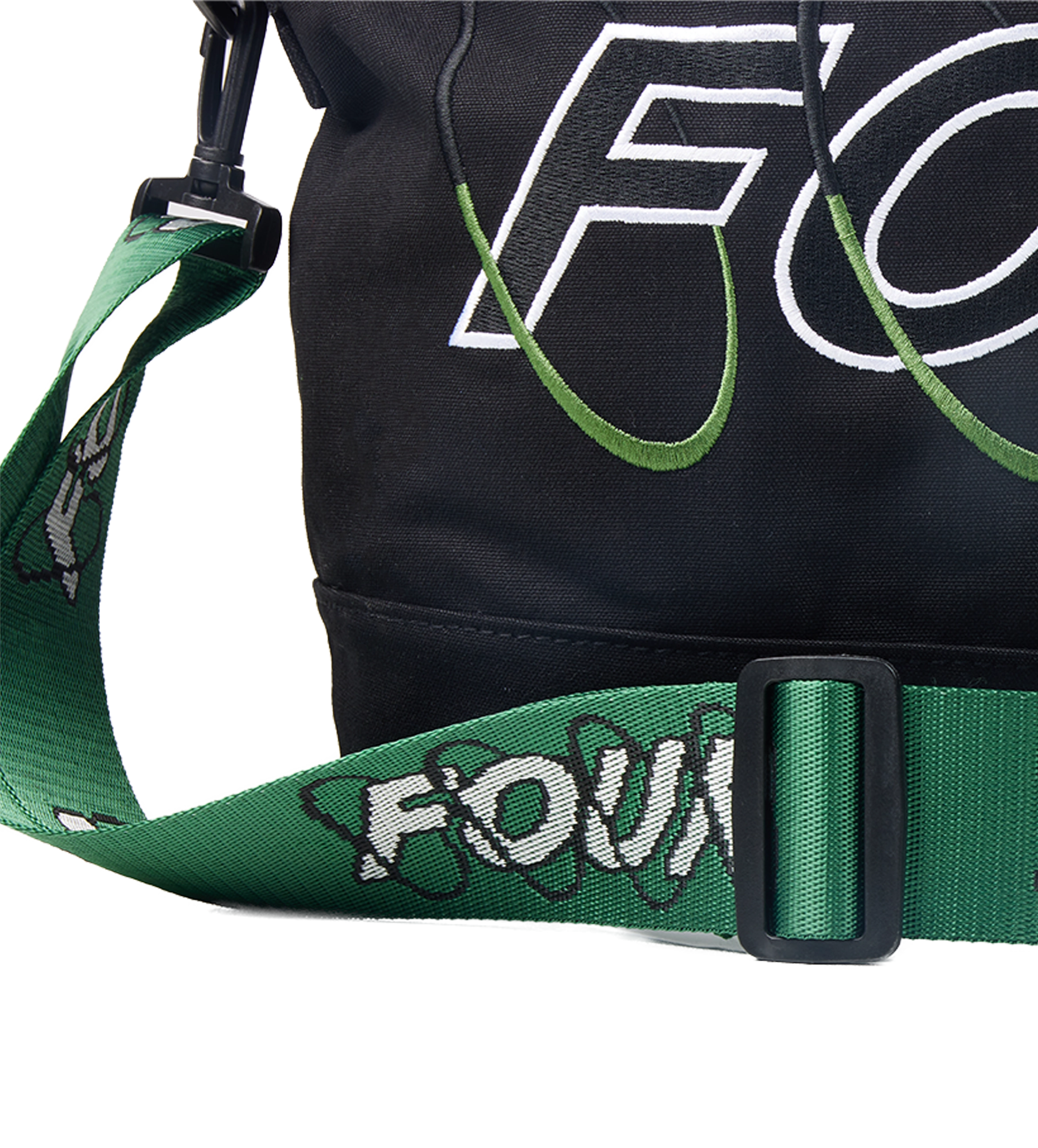 Circles Embroidery Shopper Emerald Green